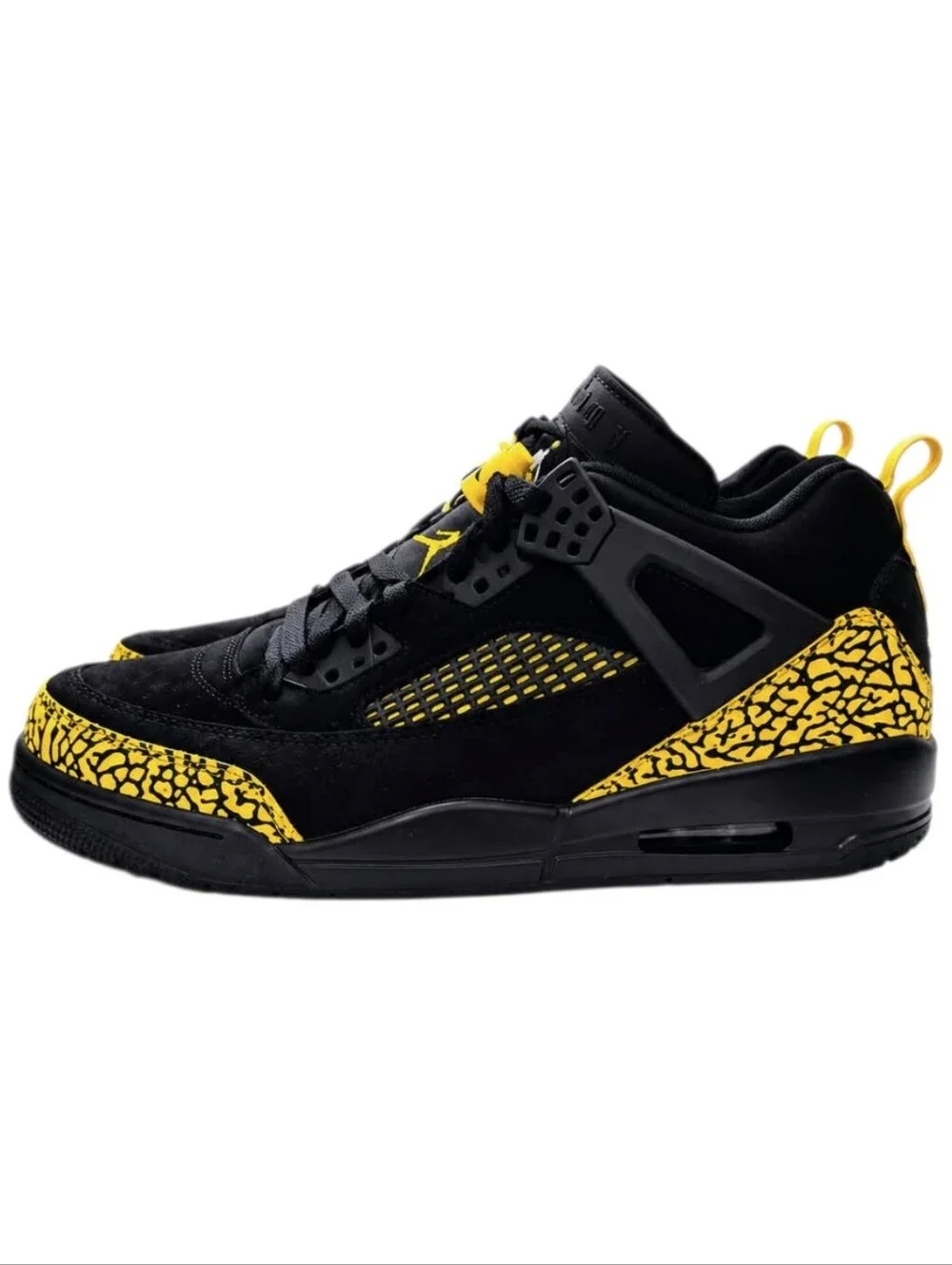 Jordan Spizike Low Black Speed Yellow Men's Size 11.5 NiB Sneakers IQ9368-010